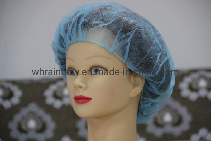 Red PP Disposable Surgical Caps for Nursing / Surgical Bouffant Caps