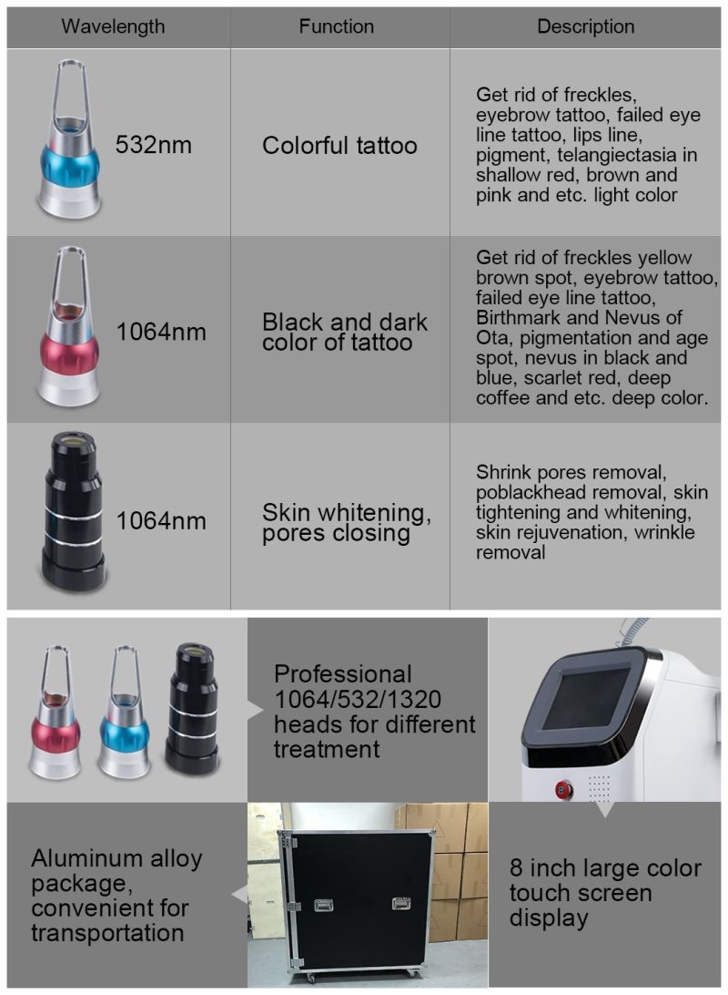 ND YAG Tattoo Pigmentatio Laser Removal Skin Lighteningequipment