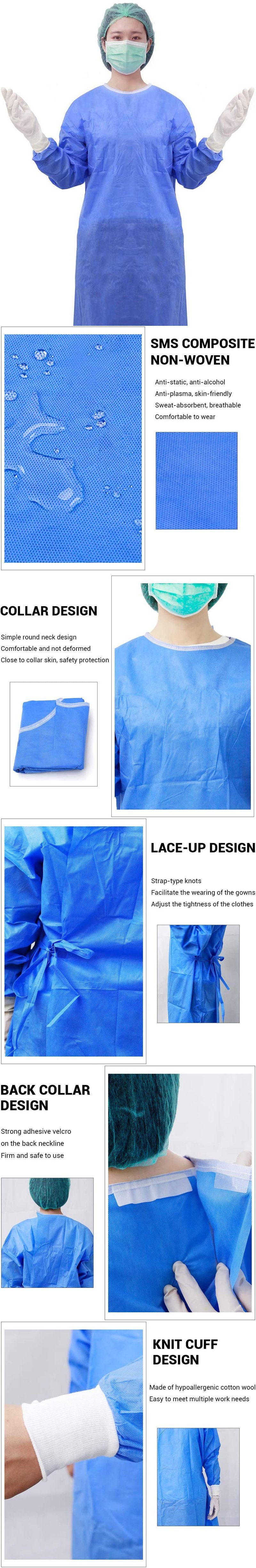 Sterile Isolation Gown SMS Reinforced Gown Isolation Suit Non-Sterile Gown Isolation