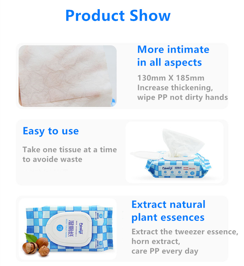 Palmlove Flushable Organic Eco Friendly Wet Wipes for Sensitive Skin