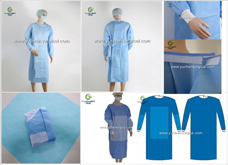 Surgical Gown Hospital Supplier Single Use Customised Ultrasonic Disposable Sterile Reinforced Surgical Gown