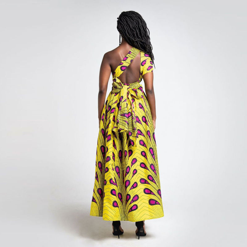 Printed Bandages Wear More African Dress Ethnic Women's Sexy Split Long Dresses
