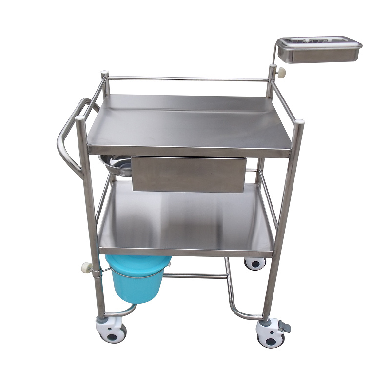 Stainless Steel Dressing Trolley with Two Layers