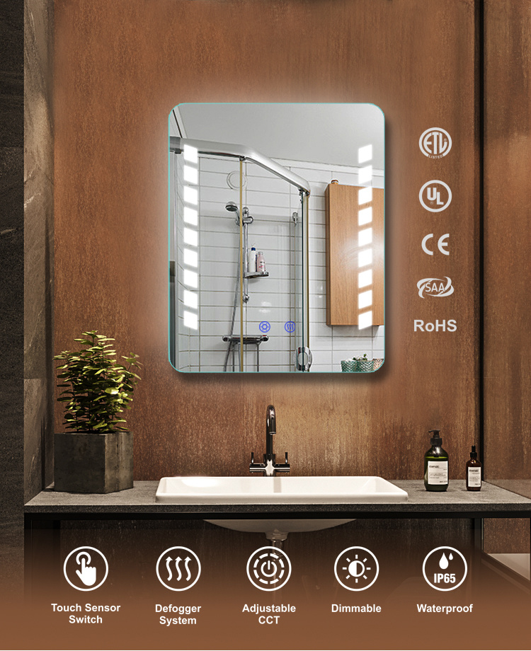 High Definition Wall-Mounted LED Bathroom Mirror for Dressing