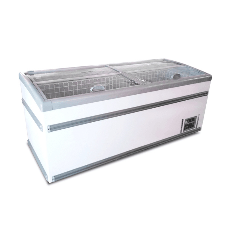 Commercial Plug-in Island Chiller and Deep Freezer, Ce Supermarket Island Refrigerator, Promotional Island Freezer