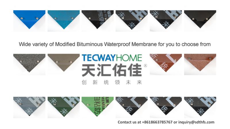 Tecwayhome 3.0mm Torch Applied APP Plastomer Modified Bituminous Waterproof Membrane/Waterproofing Construction Material