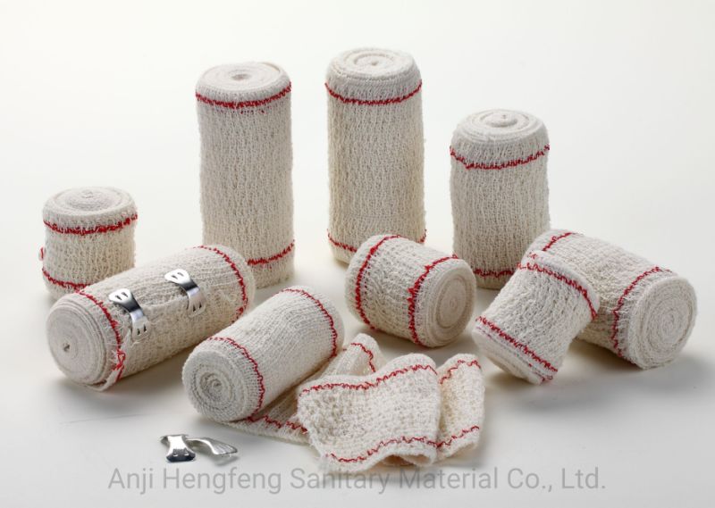 Latex or Latex Free Cotton Crepe Bandage Size High Elastic Bandage with Clip