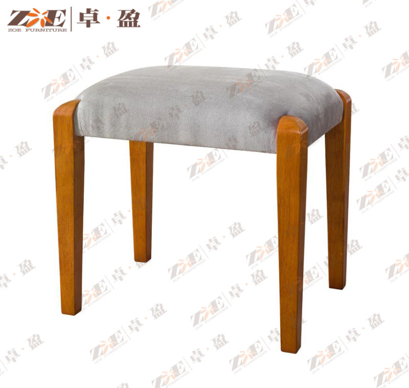 Bedroom Solid Wooden Leg Dressing Chair with Fabric Cushion