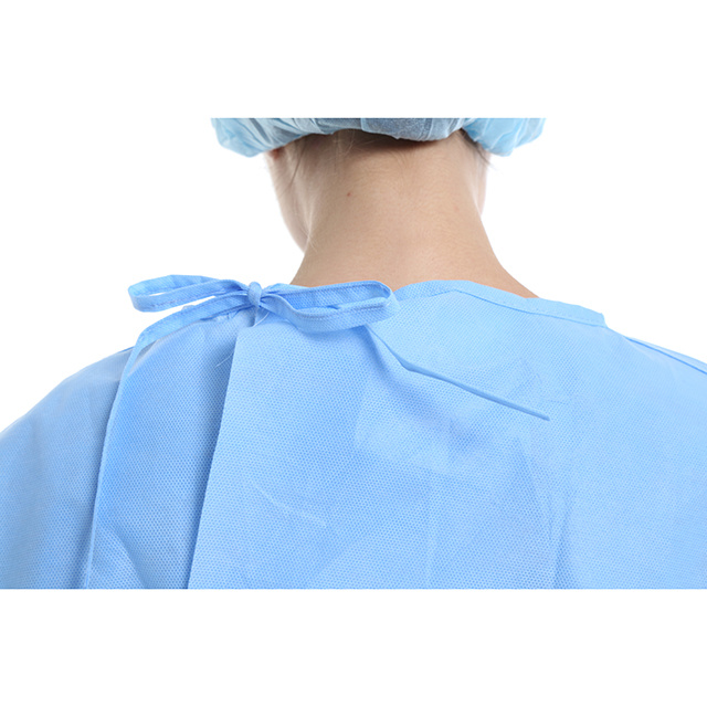 Sterile Non Sterile Non Woven PP/SMS/PE Coated Surgical Gown Waterproof Blood Fluid Resistance Fire Retardant
