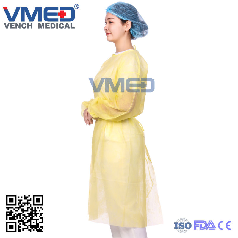 Sterile Disposable Non-Woven Surgical Gown, Dental Hospital Surgical Gown, Medical Surgical Gown, Waterproof Plastic PP+PE Surgical Gown