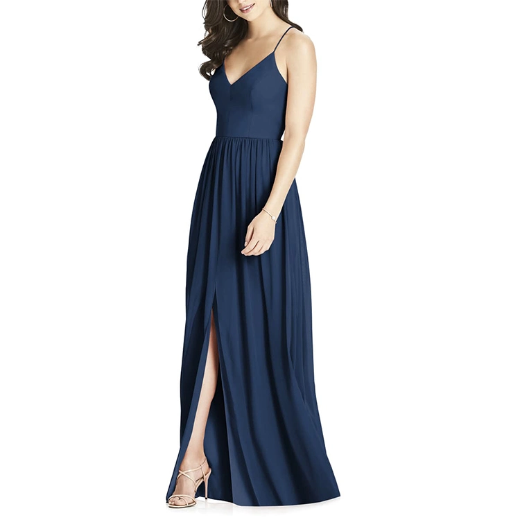 Prom Dresses Long Ladies Night Dress Spaghetti Strap Chiffon Dresses for Ladies