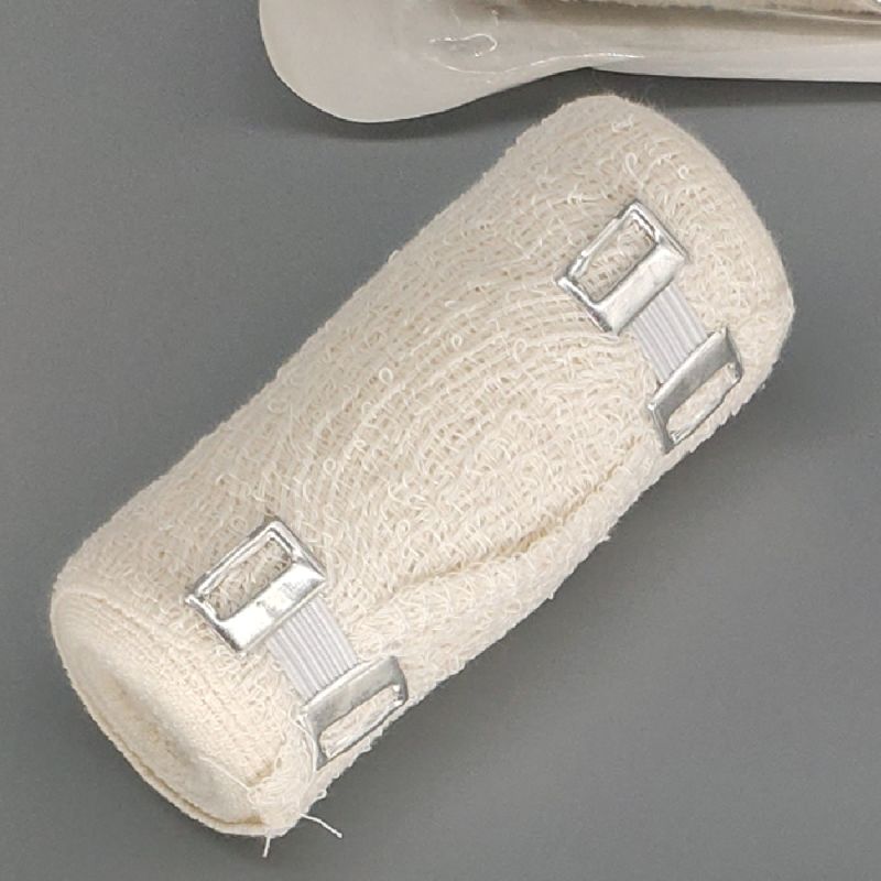 Natural White 10cm X 4.5m Stretched Length Non Sterile Medical Dressing Cotton Elastic Crepe Bandage