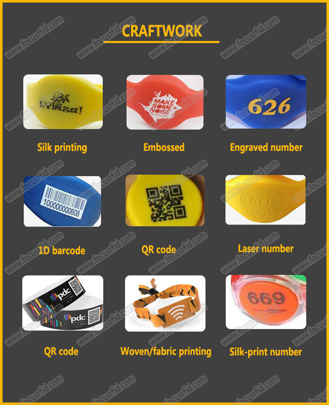 High Quality Waterproof Ntag213/215/216 RFID Silicone Wristband for Swimming