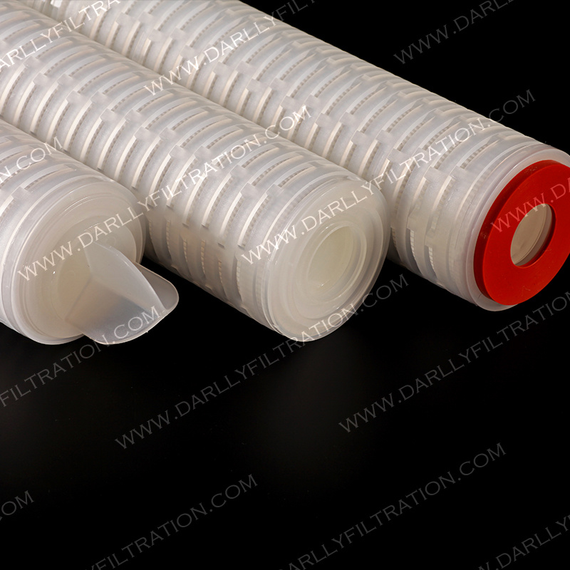 Darlly Hydrophilic PTFE Membrane 0.22 Micron Pleated Cartridge Filter for Sterile Apis