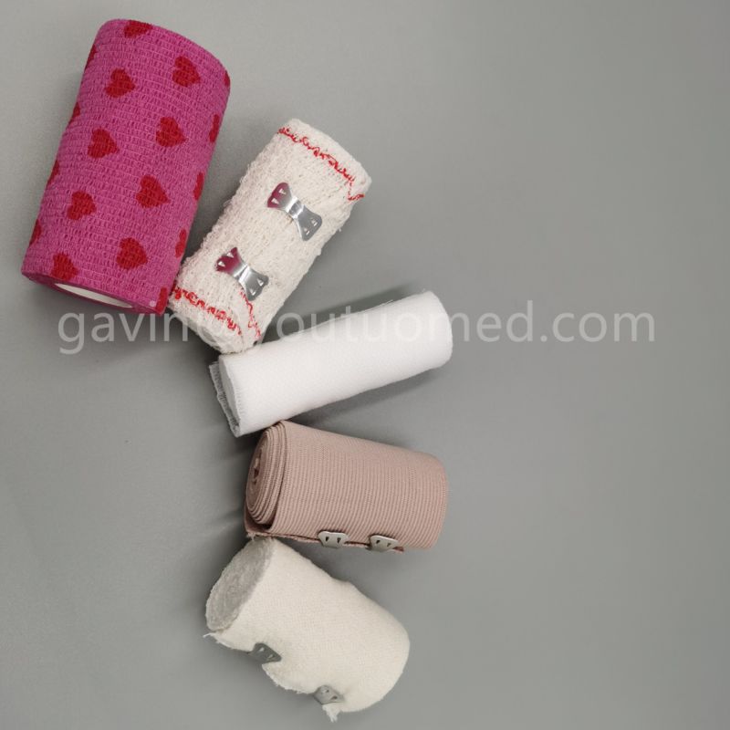 Cotton Medical Disposable Cotton Interwoven Elastic Bandage Hemostatic Bandage Self Adhesive Bandage 15cm*4.5m CE White