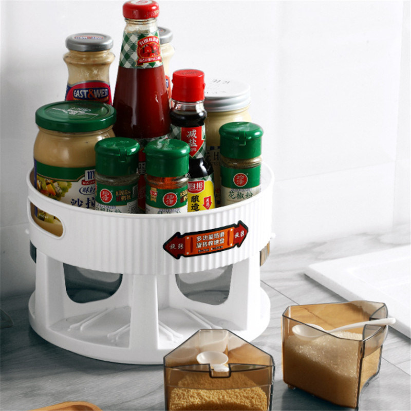 Double-Layer Rotating Rack for Kitchen Condiments