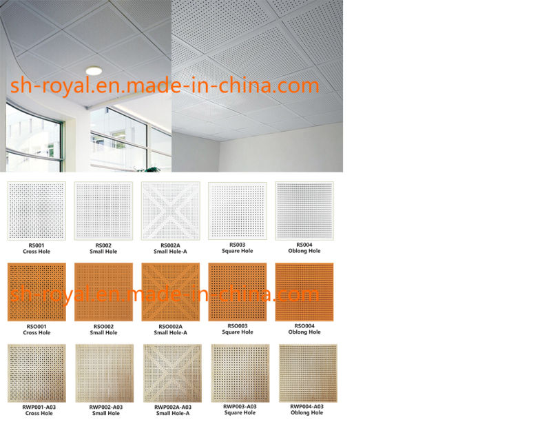 Perforated PVC Gypsum Ceiling Tile/PVC Acoustic Gypsum Ceiling Tile