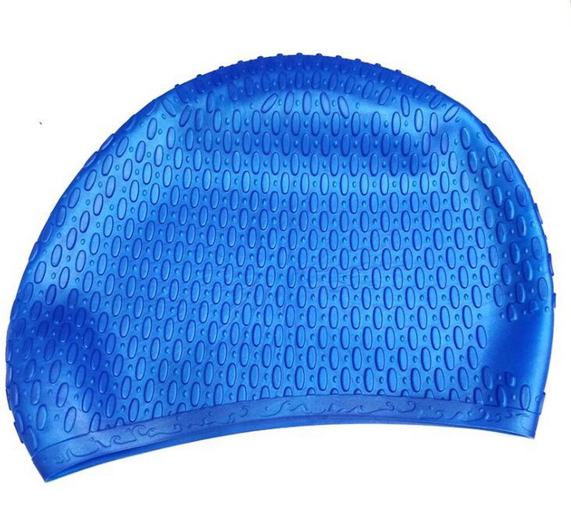 Custom Promotional Long Hair Waterproof Silicone Swimming Cap for Women