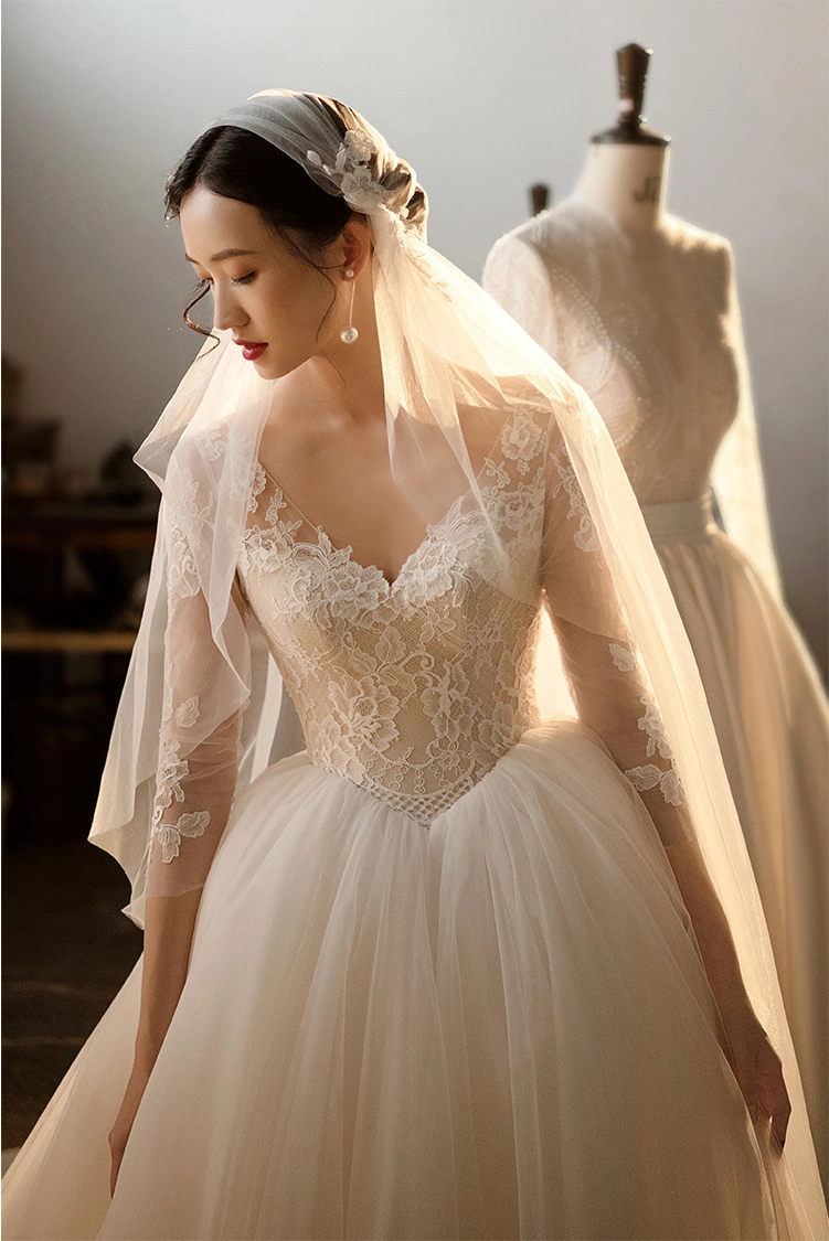 2020 New Style Fashion Dress, Wedding Dress, Evening Dress, V Neck Tailling Bridal Dress