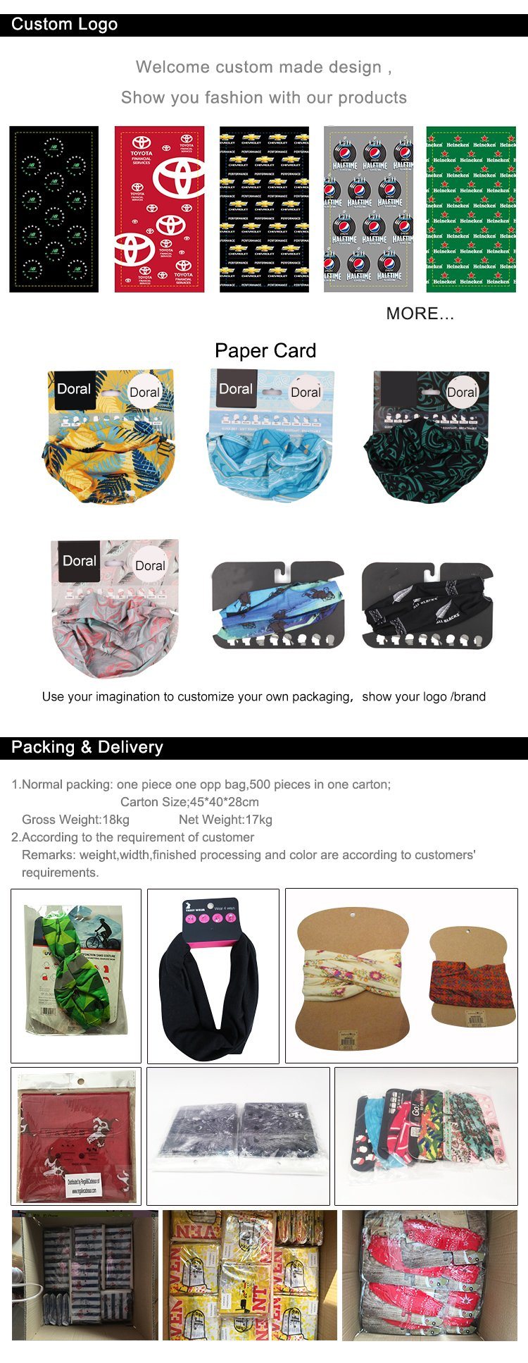 Promotional Custom Print Tubular Magic Tubular Seamless Multifunctional Neck Bandana Headwear