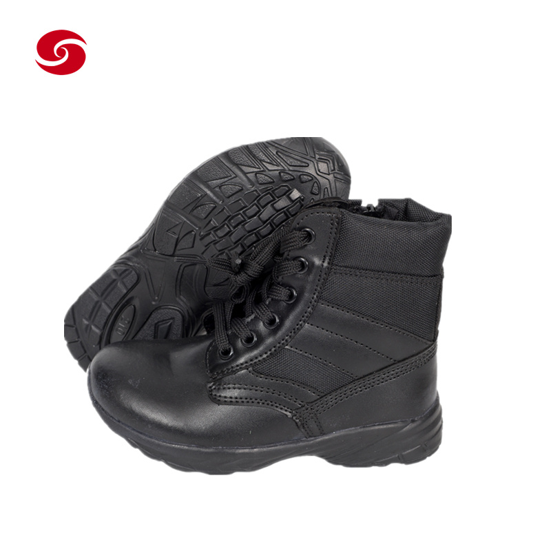 Black Cow Geunine Leather Tactical Boots/Police Boots/Army Boots/Combat Boots/Men Shoes Boots/Solider Boots