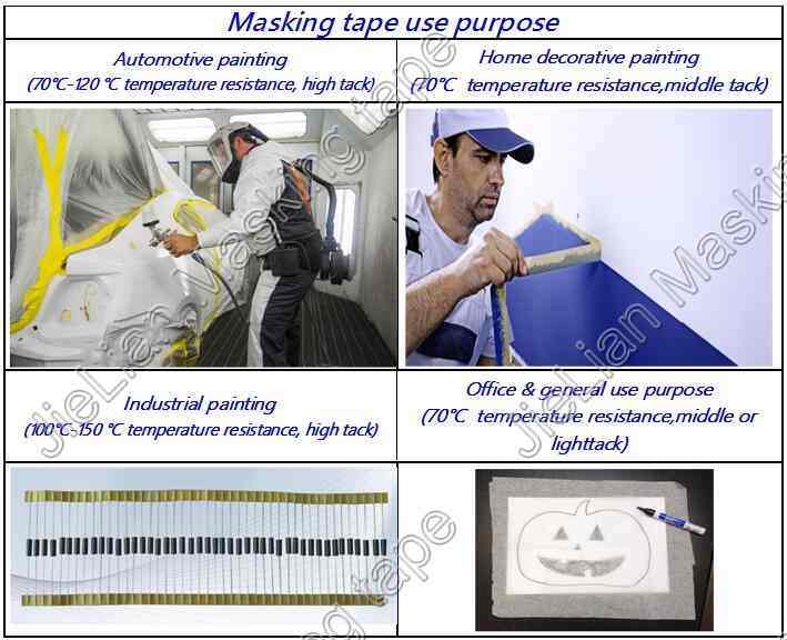 Adhesive Tape for Car Painting in Brown Color for 90 Degree Resistance