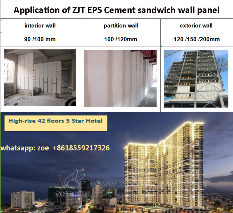 Zjt Construction Material Building Ready Made Cement Walls, Ready Made Brick Walls.