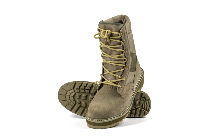 Green Military Boot Army Training Boot Cow Suede Leather Boot