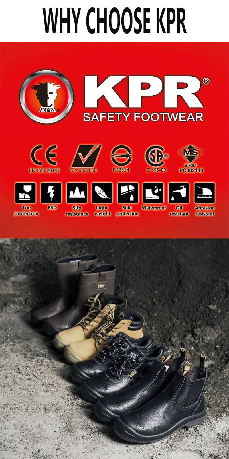 PU/PU Black Genuine Leather Workwear Anti-Puncture Safety Shoes