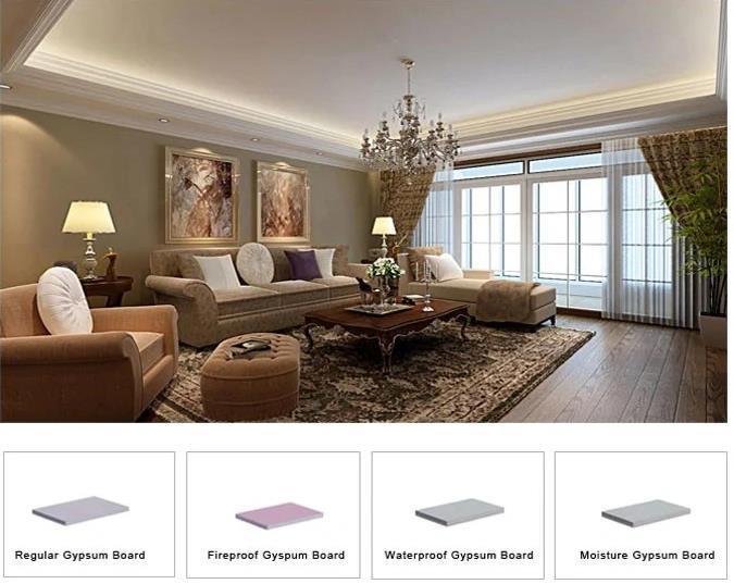 Brand New Decorative Suspended Gypsum Ceiling Board Types of Plasterboard