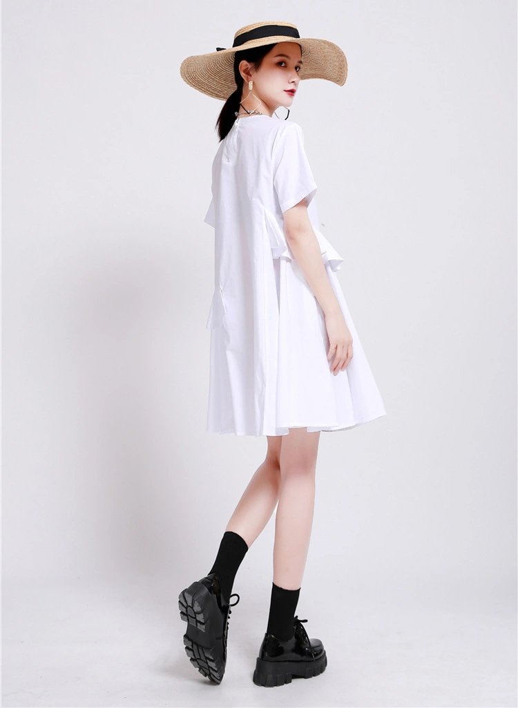 2020 Summer Women Clothing Short-Sleeved French Dress Plus Size Dress Holiday A-Line Casual Dress