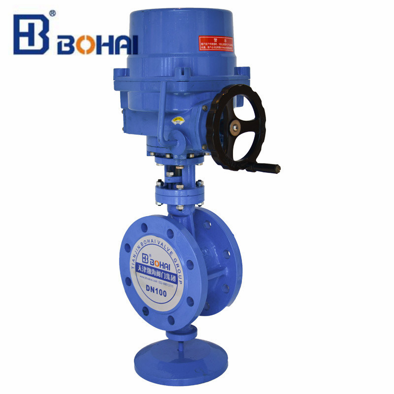 Large Diameter Electric Actuator Flanged Butterfly Industrial Valve
