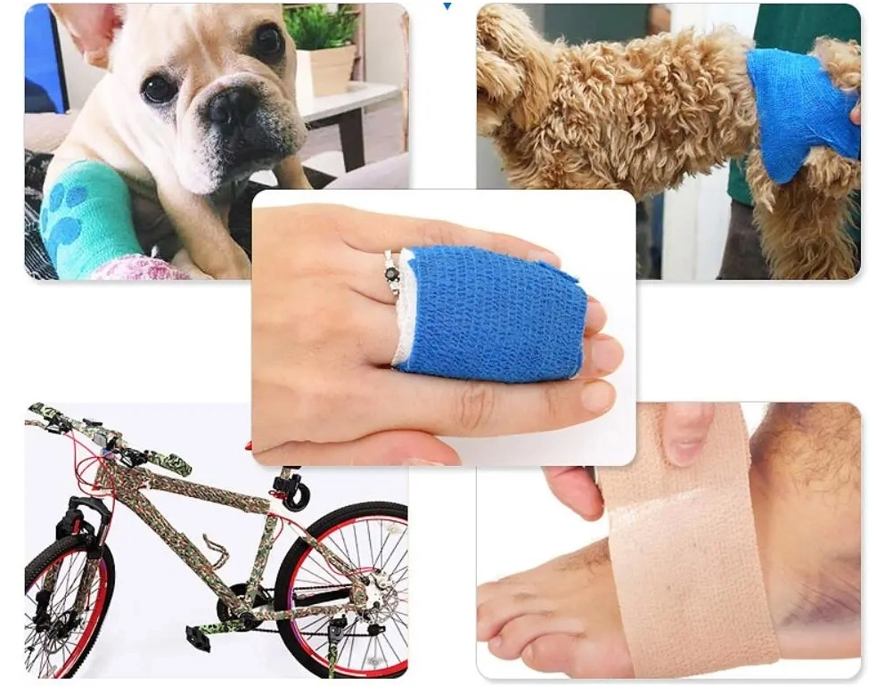 Wound Dressing Veterinary Bandage Cohesive 5cm Elastic Bandage for Pet Care