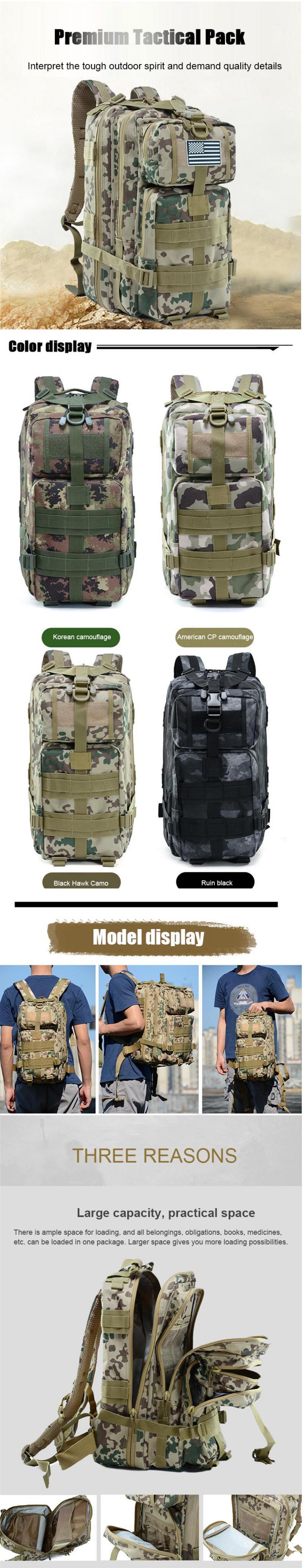 Waterproof Outdoor Camouflage Large Capacity Multifunctional Camping Hiking Waterproof Tactical Backpack
