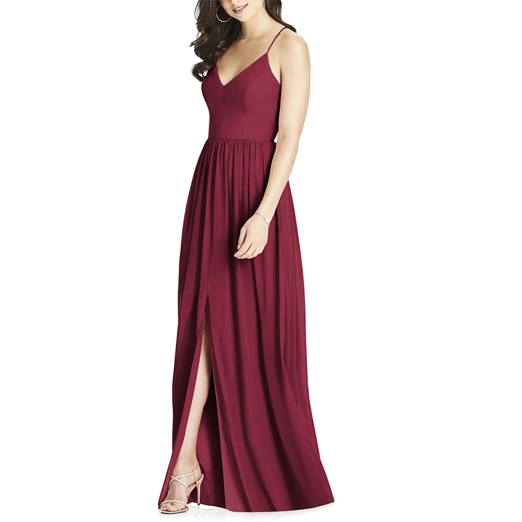 Prom Dresses Long Ladies Night Dress Spaghetti Strap Chiffon Dresses for Ladies