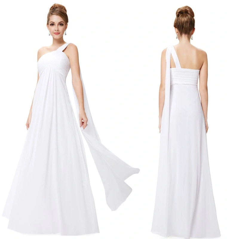 One Shoulder Evening Dresses Pretty Wedding Dress Bridesmaid Dress Long Dress