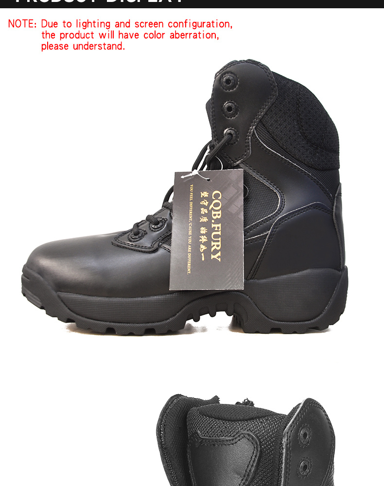 Waterproof Safety Leather Boot with Steel Toe Tactical Boot