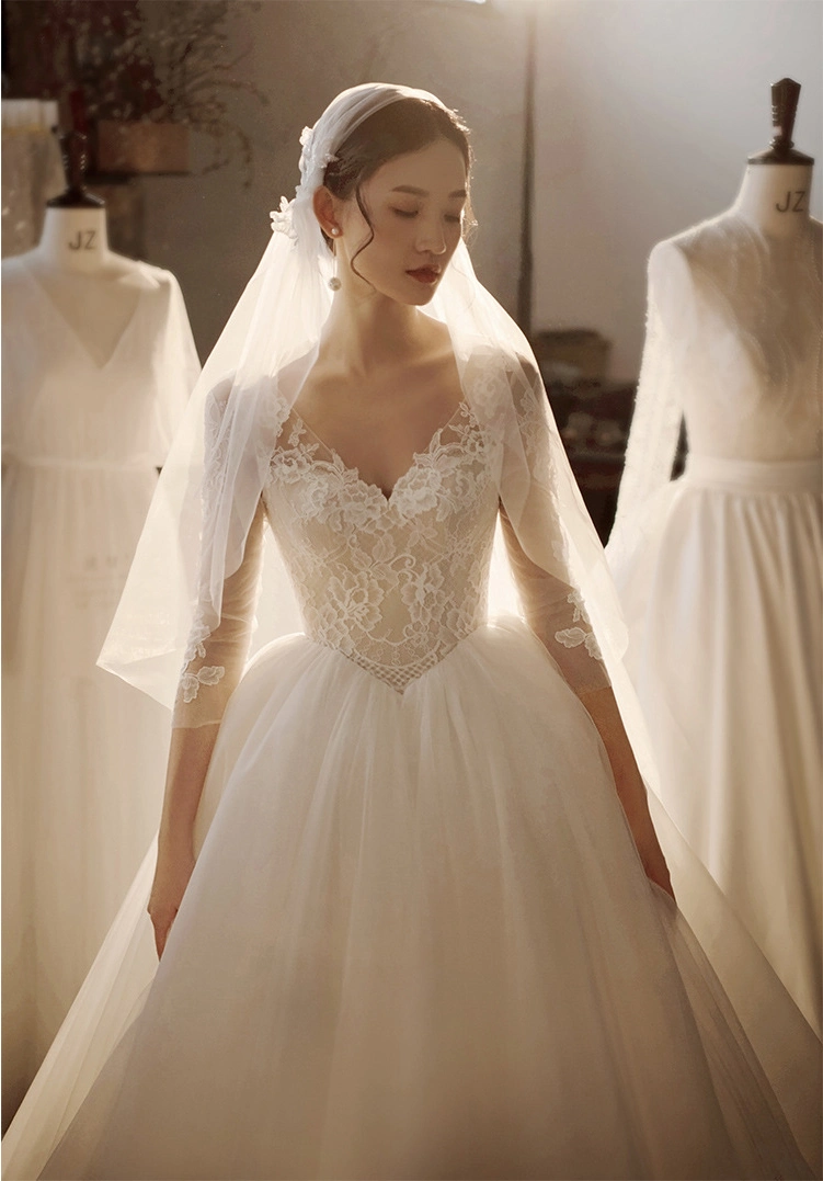 2020 New Style Fashion Dress, Wedding Dress, Evening Dress, V Neck Tailling Bridal Dress