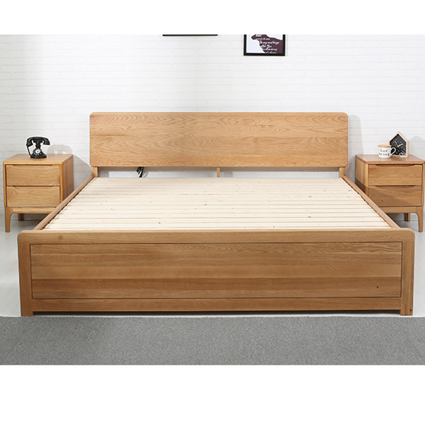 High Box Bed Solid Wood Double Bed Storage Bed