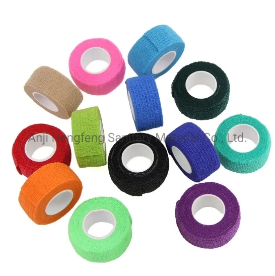 2.5cm *4.5m Elastic Cohesive Bandages Wound Dressing Sports Sprain Treatment for First Aid Kits