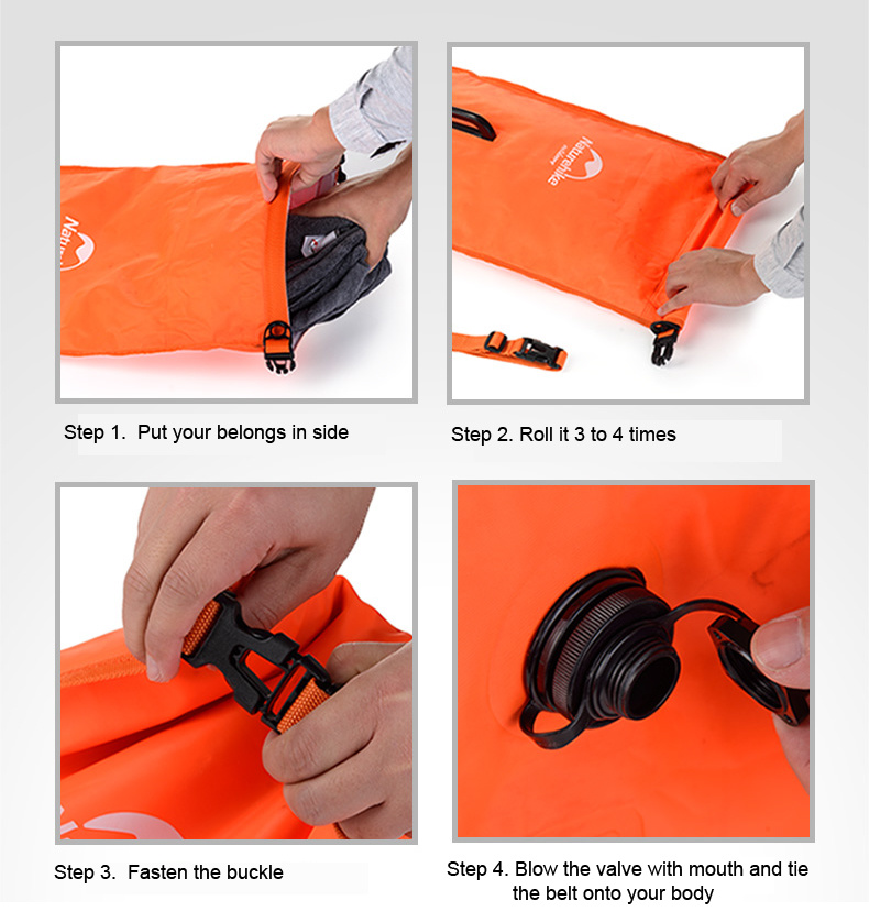 Swim Buoy Waterproof Floating Dry Bag with Belt and Air Chamber
