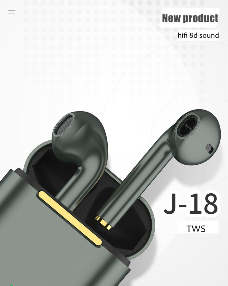 J18 Bluetooth Waterproof Sound Perfect Bt 5.0 Hand Free in Ear Bluetooth Earphone
