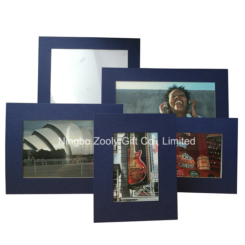 Blue Textured Art Paper Photo Frame Assorted Color Art Paper Promotional Gift Frames
