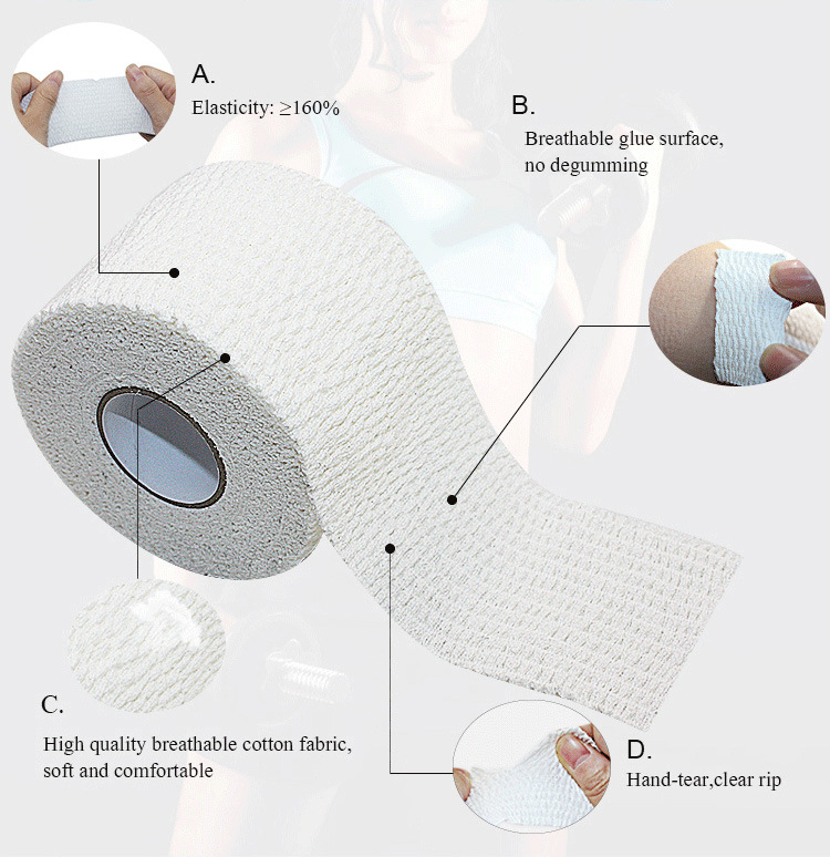 Medical Supplies Muscle Cotton Coflex Elastic Adhesive Crepe Cohesive Bandage