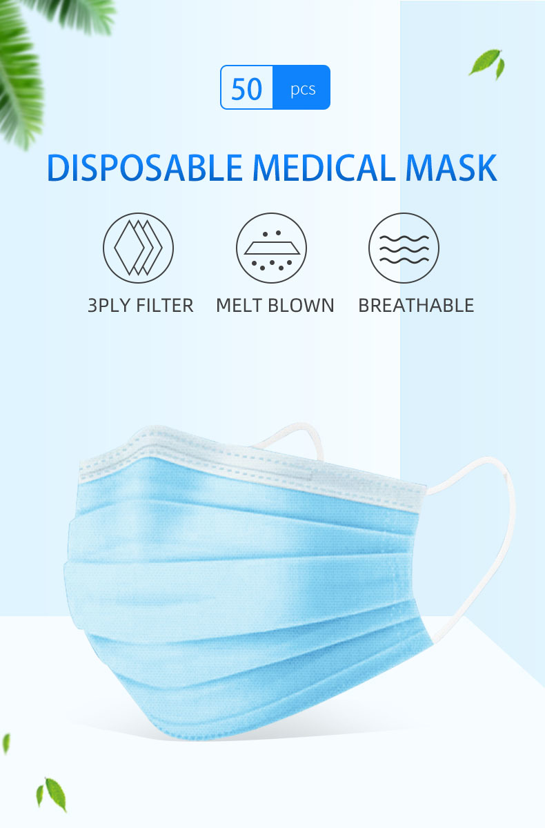 3ply Civilian Medical Mask Safe Breathable Anti-Virus Medical Mask