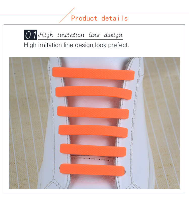 Casual Shoes No Tie Shoelaces Silicone Elastic Shoelaces with Custom Color