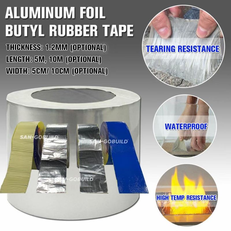 Butyl Aluminum Foil Tape Waterproof Super Strong Adhesive Roof Sealing Tape