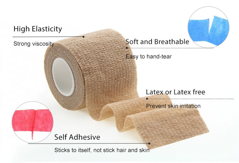 Multi-Color High Elastic Bandage Self Adhesive Compression Bandage
