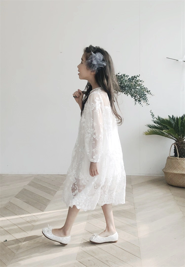 Long Lace Dress Children Dress Kid's Clothing Girl Casual Dress