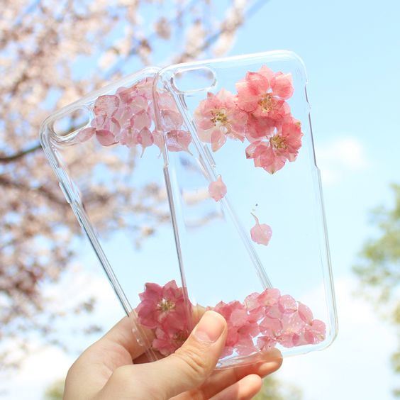 Transparent Floral Pressed Protective Back Cover for iPhone 7